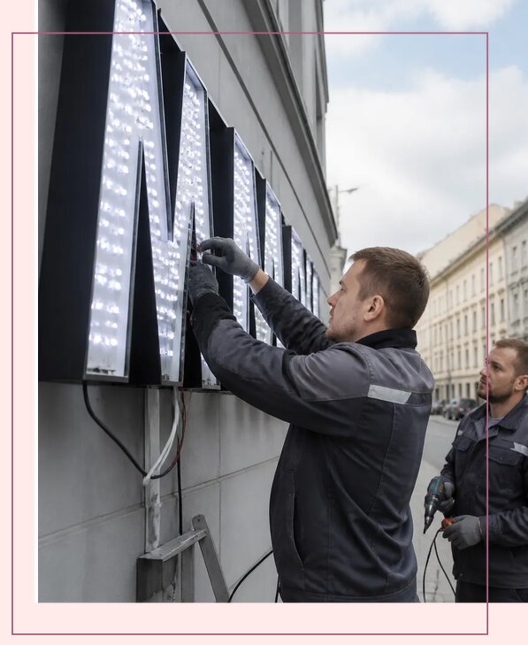 Изготовление и монтаж светодиодных LED вывесок в Назарове