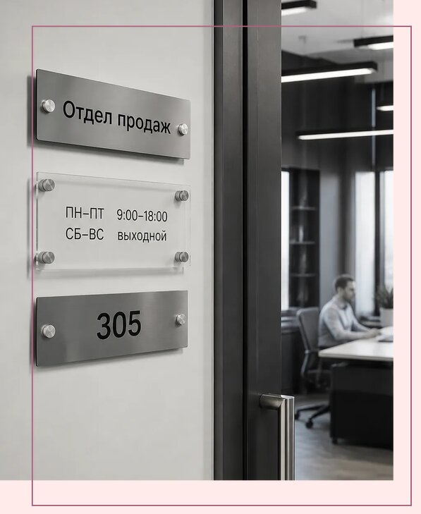 Офисные таблички на дверь в Назарове по цене от 5036 р. | Аванза-Нрв